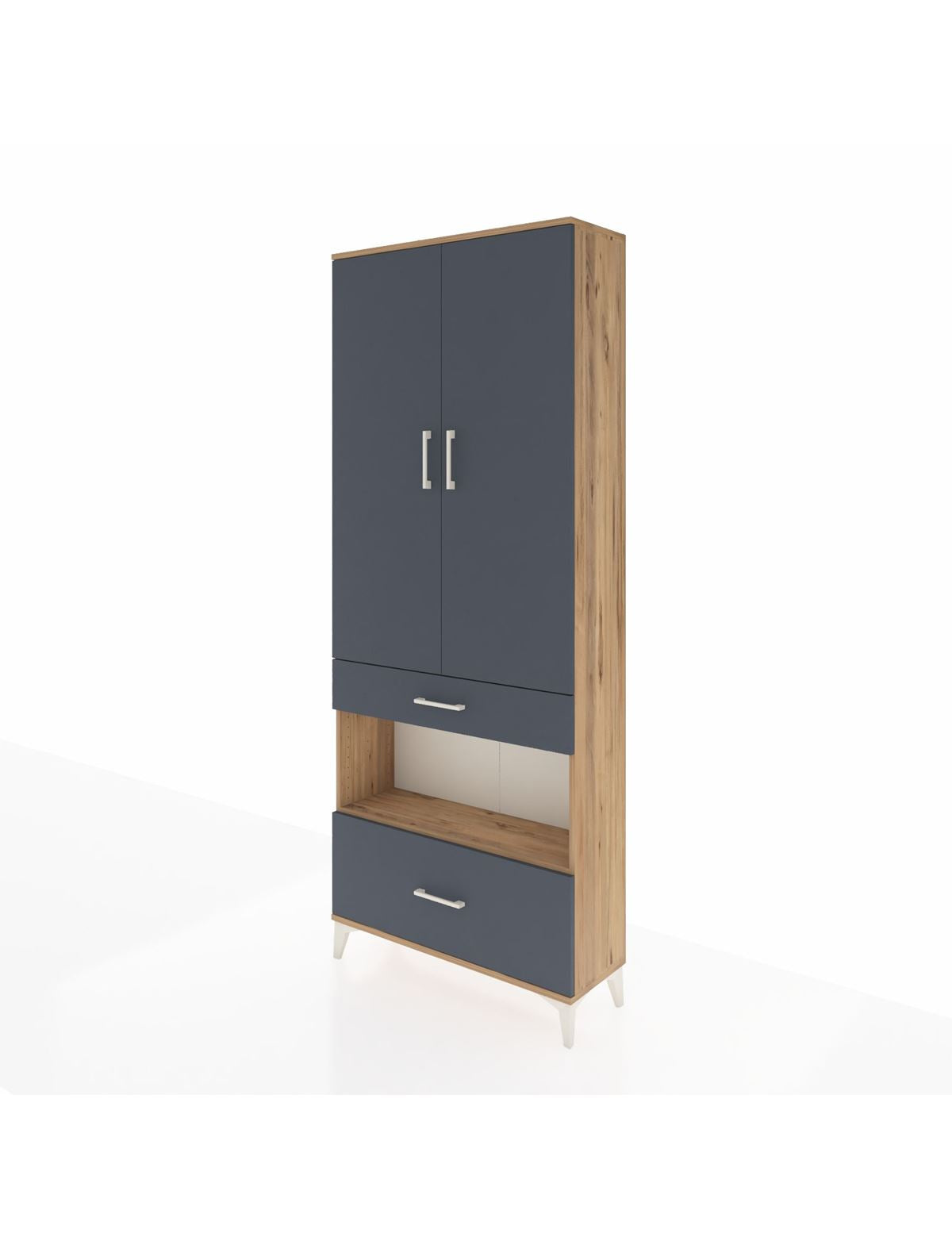 Arges Dolap 4 Raflı 2 Çekmeceli 2 Kapaklı 88x30x221 - S30M101V8A