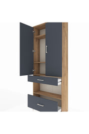 Arges Dolap 4 Raflı 2 Çekmeceli 2 Kapaklı 88x30x221 - S30M101V8A