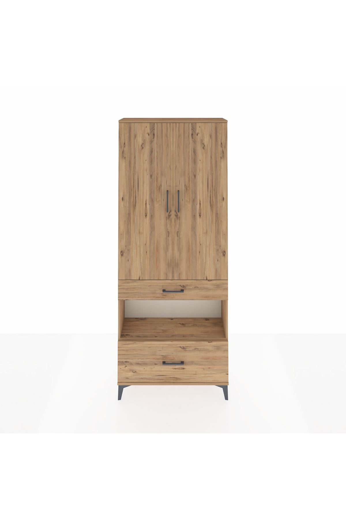 Arges Dolap 4 Raflı 2 Çekmeceli 2 Kapaklı 88x30x221 - S30M101V9A