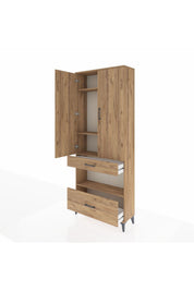 Arges Dolap 4 Raflı 2 Çekmeceli 2 Kapaklı 88x30x221 - S30M101V9A