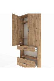 Arges Dolap 4 Raflı 2 Çekmeceli 2 Kapaklı 88x30x221 - S30M101V9A