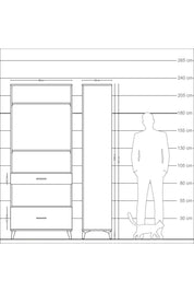 Arges Dolap 4 Raflı 2 Çekmeceli 88x30x221 - S30M102V3A