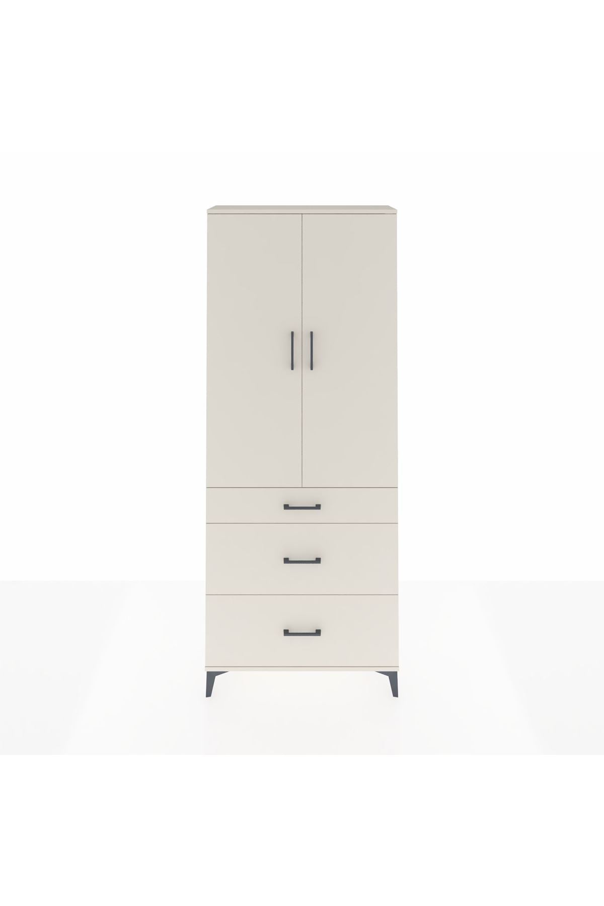 Arges Dolap 2 Raflı 3 Çekmeceli Tek Askılı 88x30x221 - S30M103V1A