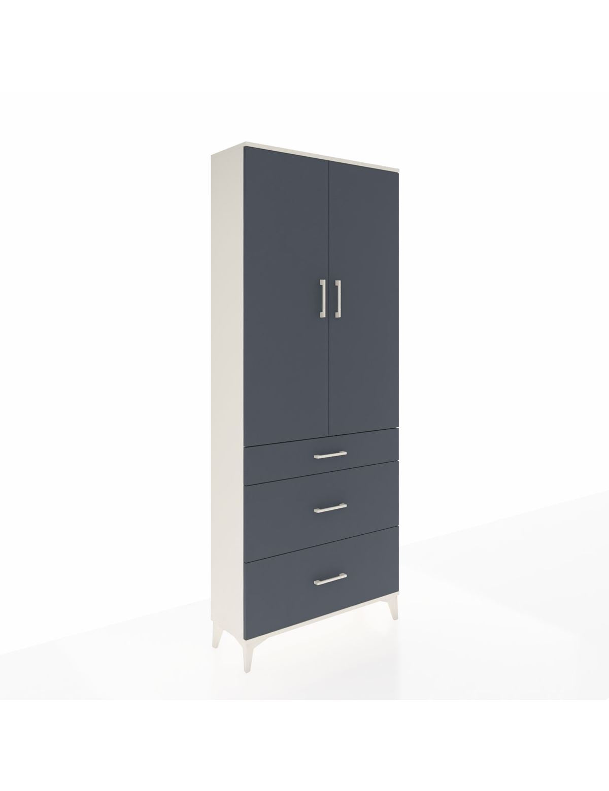 Arges Dolap 2 Raflı 3 Çekmeceli Tek Askılı 88x30x221 - S30M103V2A