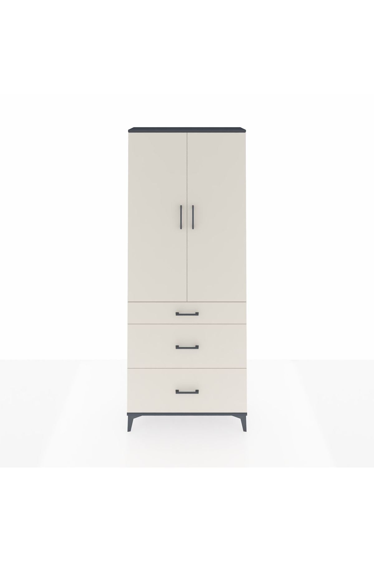 Arges Dolap 2 Raflı 3 Çekmeceli Tek Askılı 88x30x221 - S30M103V4A