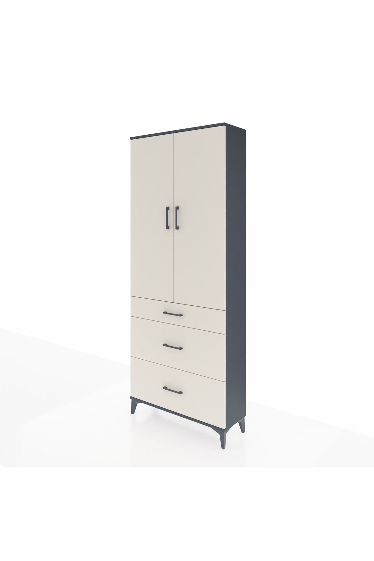 Arges Dolap 2 Raflı 3 Çekmeceli Tek Askılı 88x30x221 - S30M103V4A