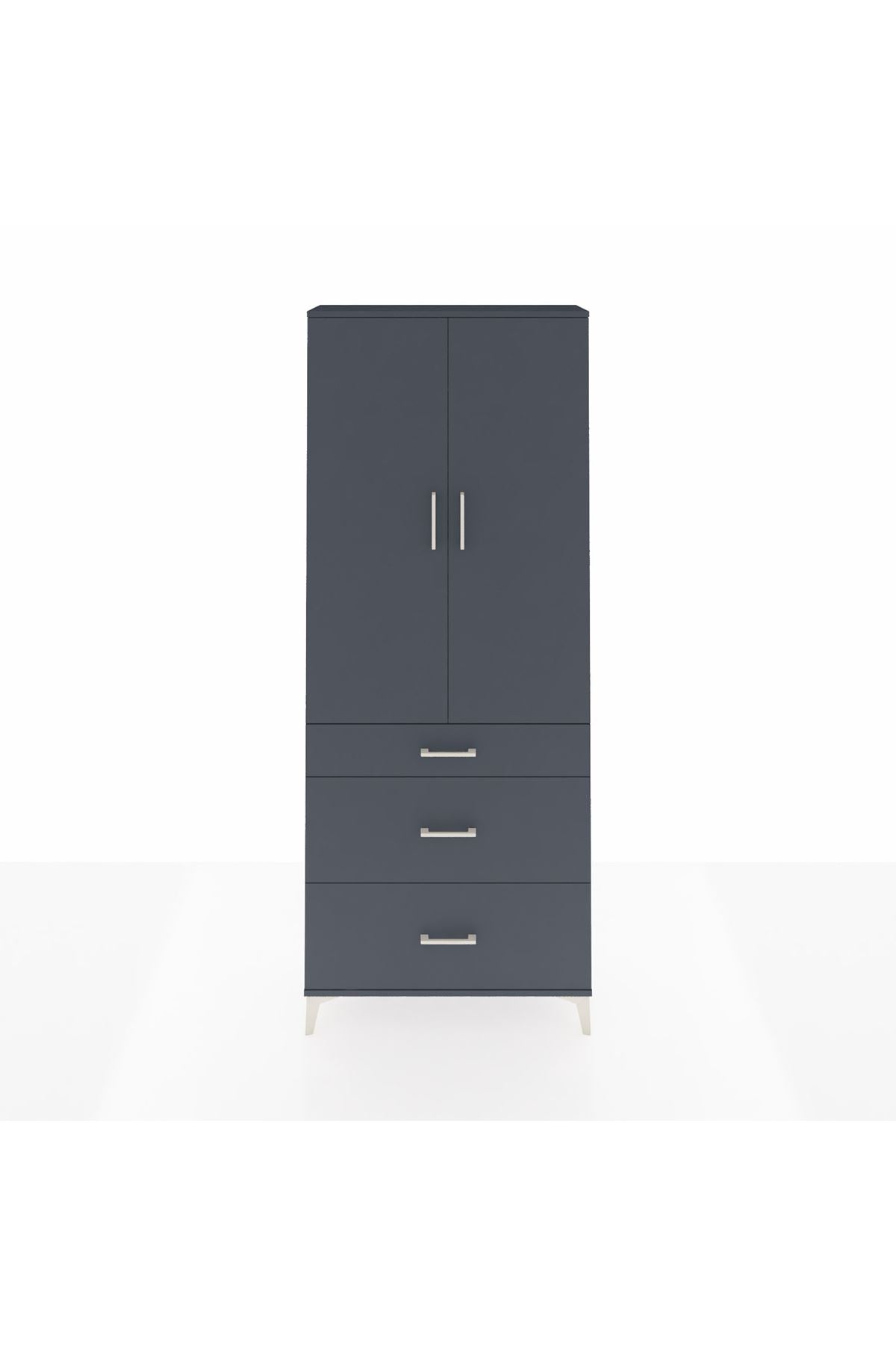 Arges Dolap 2 Raflı 3 Çekmeceli Tek Askılı 88x30x221 - S30M103V5A