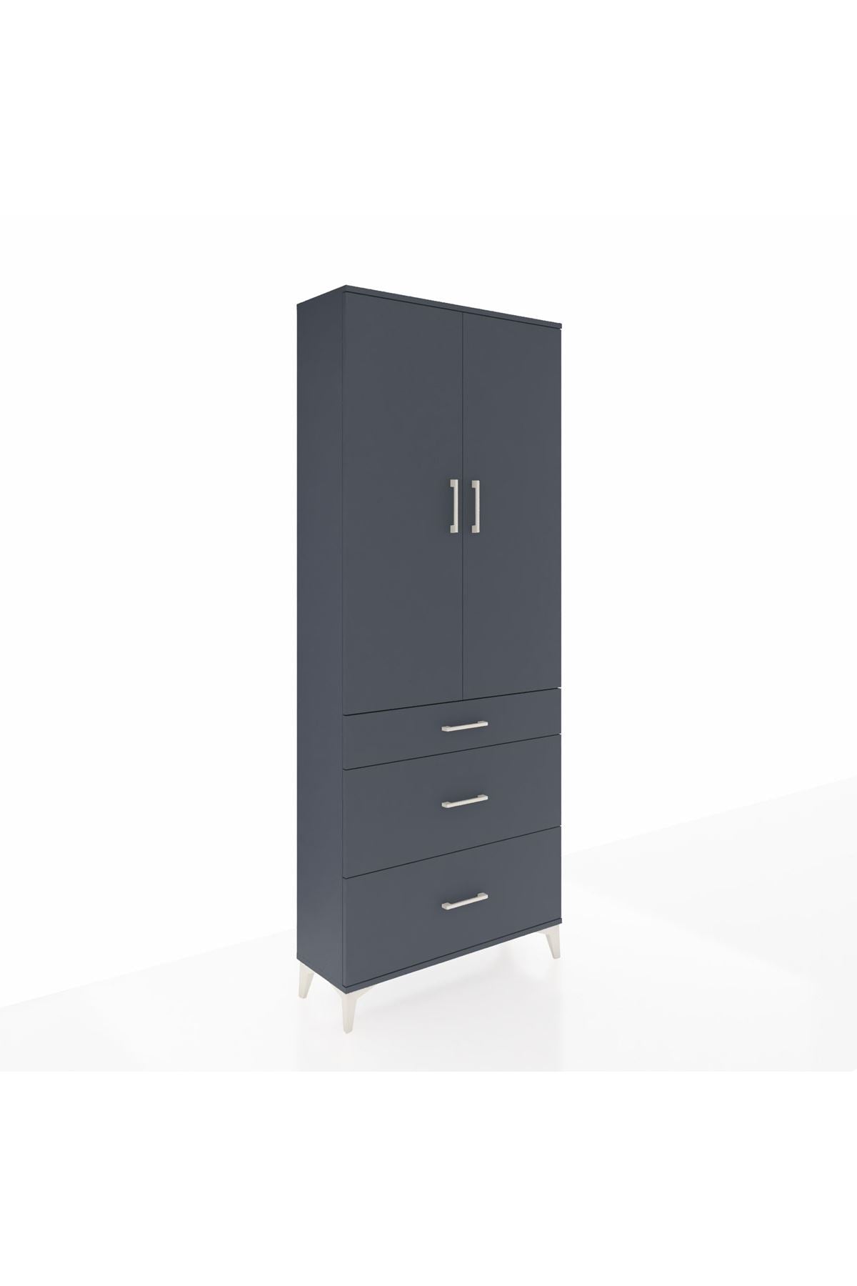Arges Dolap 2 Raflı 3 Çekmeceli Tek Askılı 88x30x221 - S30M103V5A