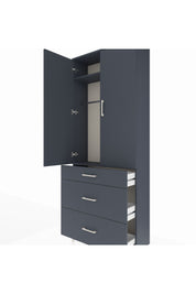 Arges Dolap 2 Raflı 3 Çekmeceli Tek Askılı 88x30x221 - S30M103V5A