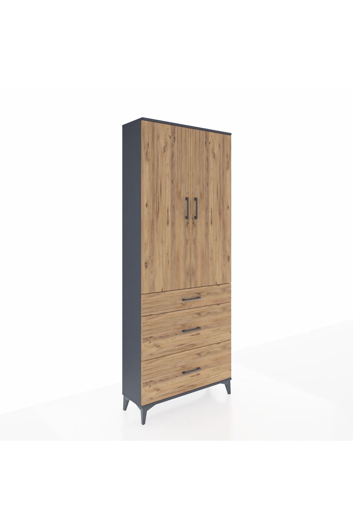 Arges Dolap 2 Raflı 3 Çekmeceli Tek Askılı 88x30x221 - S30M103V6A