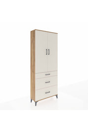 Arges Dolap 2 Raflı 3 Çekmeceli Tek Askılı 88x30x221 - S30M103V7A