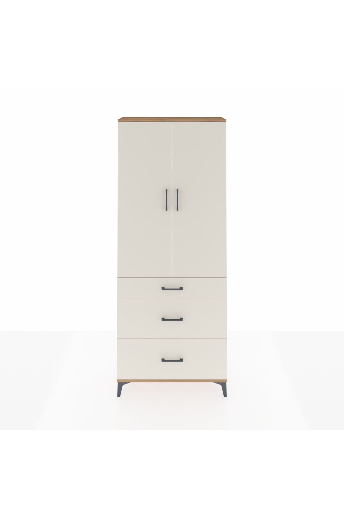 Arges Dolap 2 Raflı 3 Çekmeceli Tek Askılı 88x30x221 - S30M103V7A