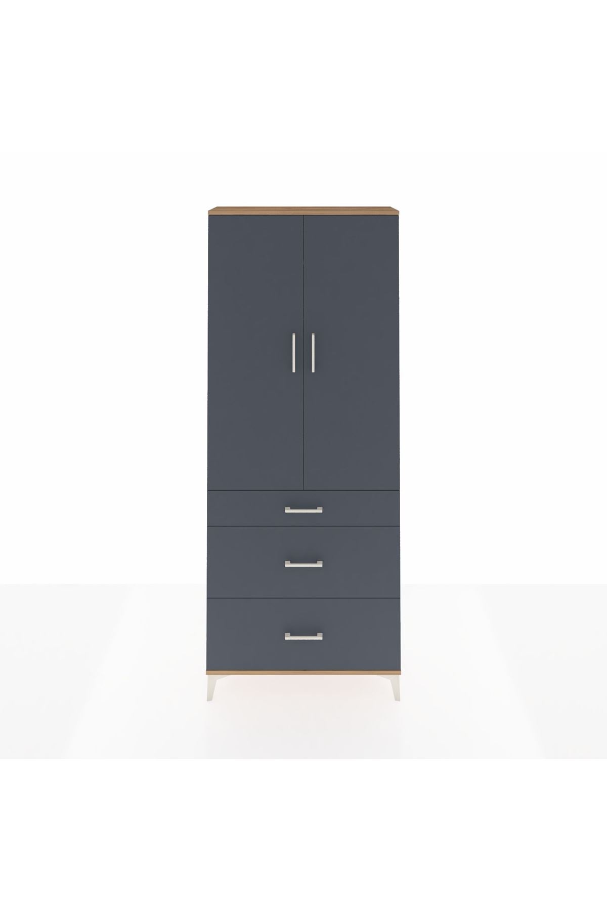 Arges Dolap 2 Raflı 3 Çekmeceli Tek Askılı 88x30x221 - S30M103V8A