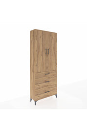 Arges Dolap 2 Raflı 3 Çekmeceli Tek Askılı 88x30x221 - S30M103V9A