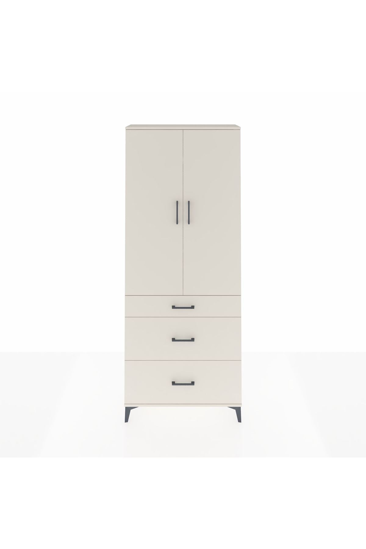 Arges Dolap 3 Raflı 3 Çekmeceli 2 Kapaklı 88x30x221 - S30M104V1A
