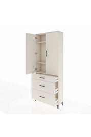 Arges Dolap 3 Raflı 3 Çekmeceli 2 Kapaklı 88x30x221 - S30M104V1A