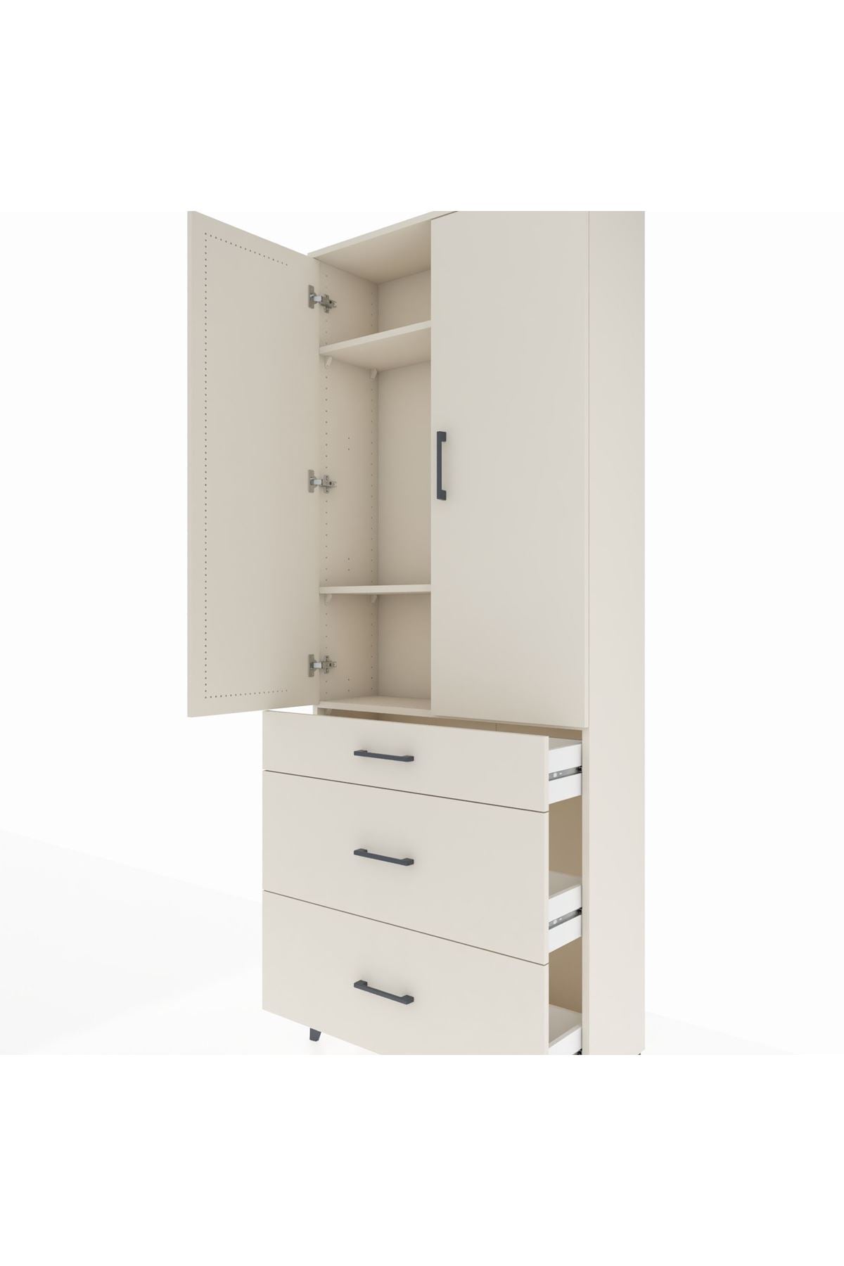 Arges Dolap 3 Raflı 3 Çekmeceli 2 Kapaklı 88x30x221 - S30M104V1A