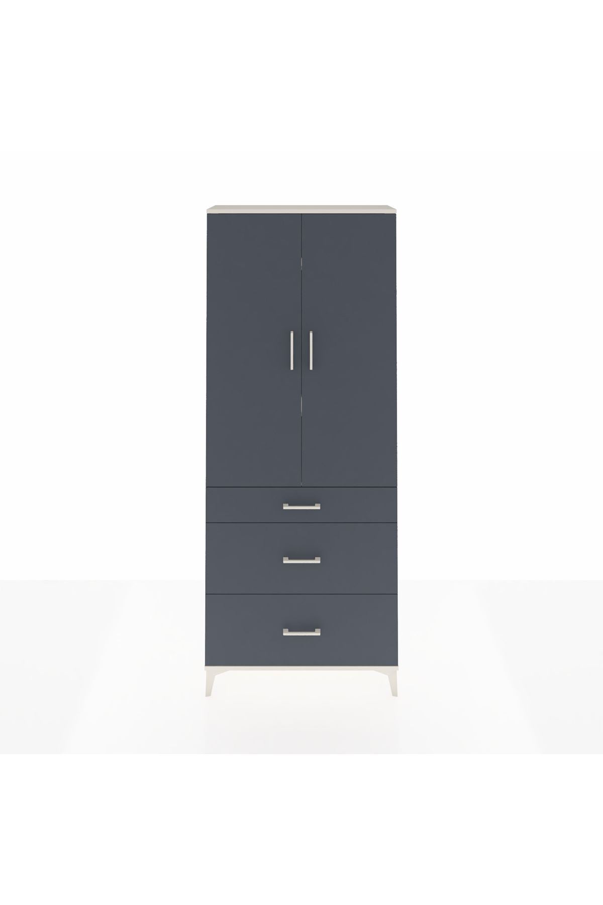 Arges Dolap 3 Raflı 3 Çekmeceli 2 Kapaklı 88x30x221 - S30M104V2A