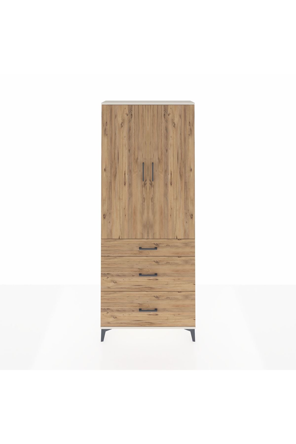 Arges Dolap 3 Raflı 3 Çekmeceli 2 Kapaklı 88x30x221 - S30M104V3A