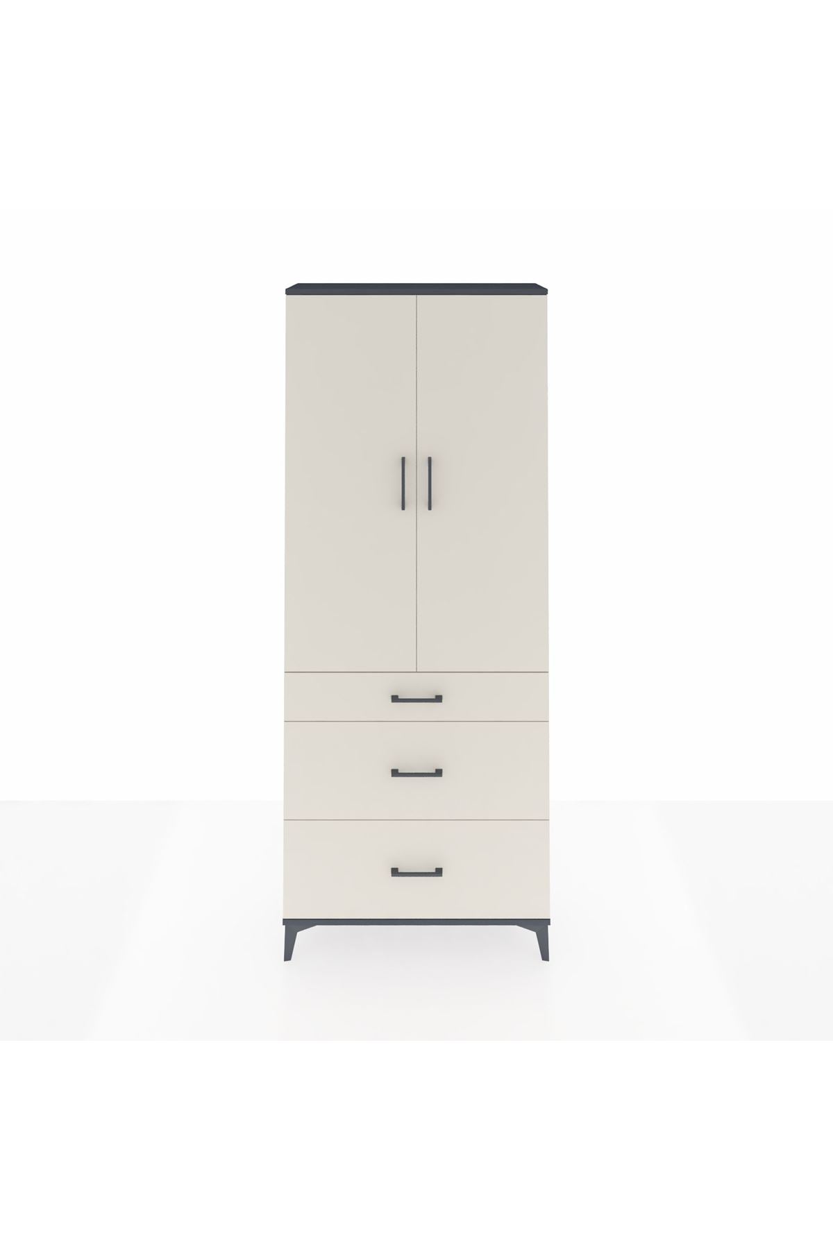 Arges Dolap 3 Raflı 3 Çekmeceli 2 Kapaklı 88x30x221 - S30M104V4A