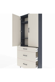 Arges Dolap 3 Raflı 3 Çekmeceli 2 Kapaklı 88x30x221 - S30M104V4A