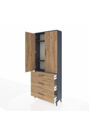 Arges Dolap 3 Raflı 3 Çekmeceli 2 Kapaklı 88x30x221 - S30M104V6A