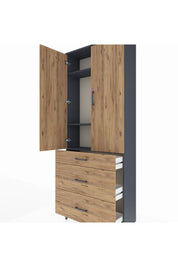 Arges Dolap 3 Raflı 3 Çekmeceli 2 Kapaklı 88x30x221 - S30M104V6A