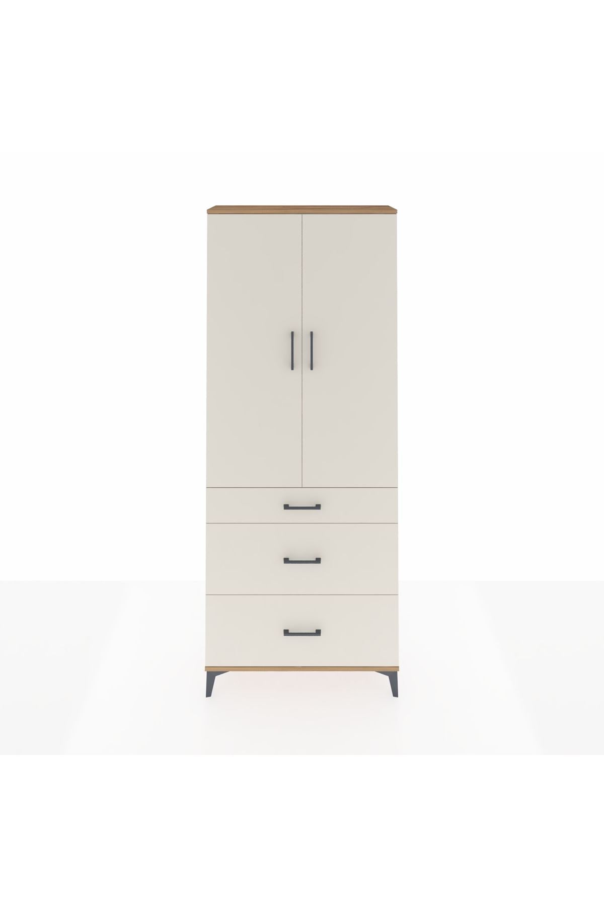 Arges Dolap 3 Raflı 3 Çekmeceli 2 Kapaklı 88x30x221 - S30M104V7A