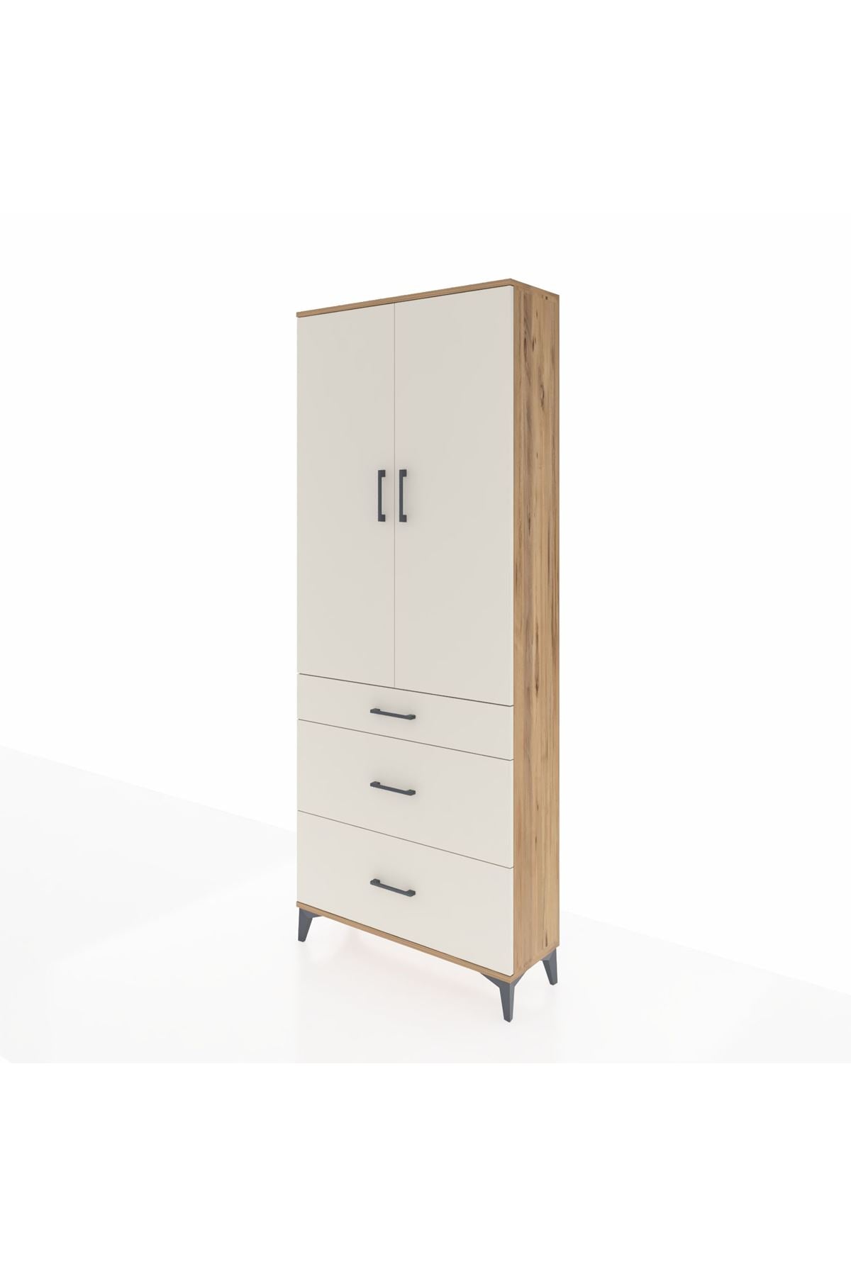 Arges Dolap 3 Raflı 3 Çekmeceli 2 Kapaklı 88x30x221 - S30M104V7A