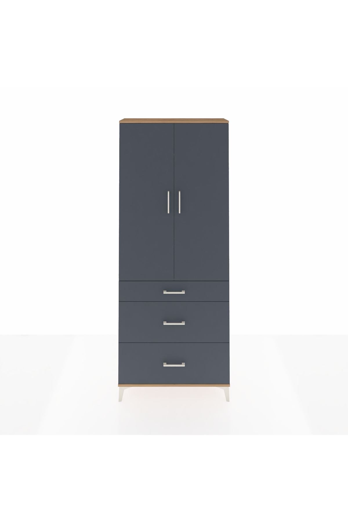 Arges Dolap 3 Raflı 3 Çekmeceli 2 Kapaklı 88x30x221 - S30M104V8A