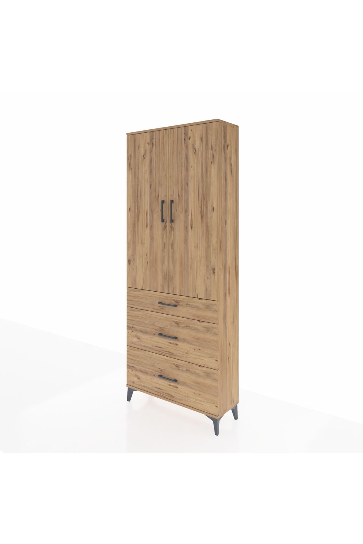 Arges Dolap 3 Raflı 3 Çekmeceli 2 Kapaklı 88x30x221 - S30M104V9A