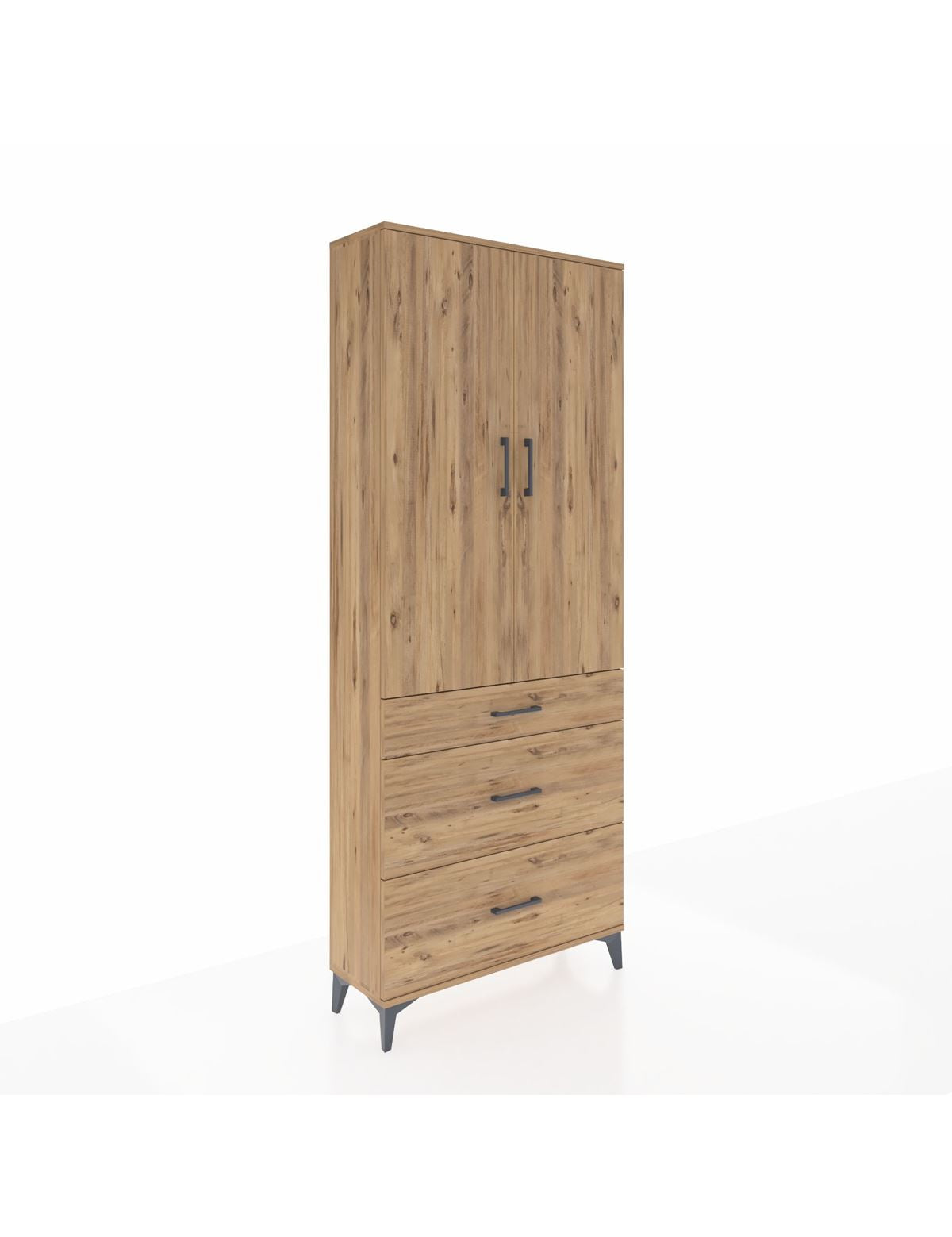 Arges Dolap 3 Raflı 3 Çekmeceli 2 Kapaklı 88x30x221 - S30M104V9A