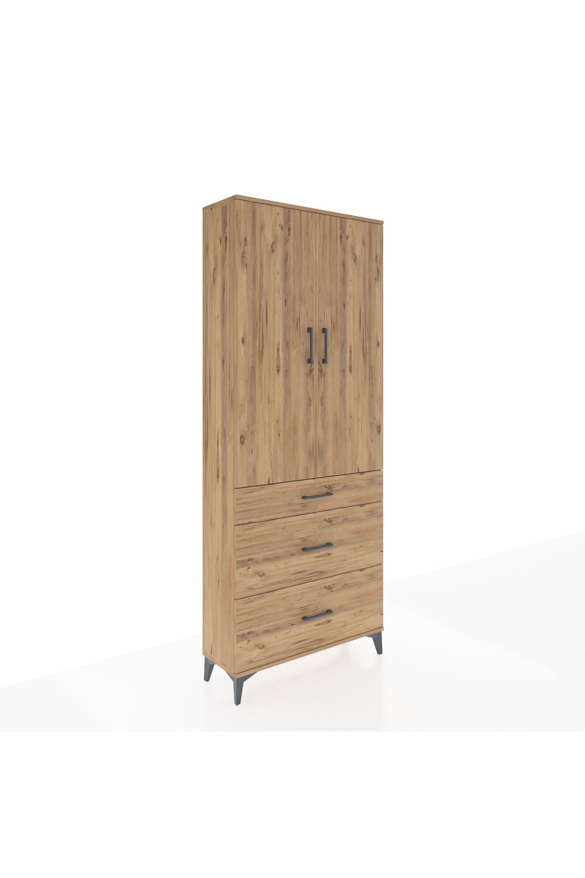 Arges Dolap 3 Raflı 3 Çekmeceli 2 Kapaklı 88x30x221 - S30M104V9A