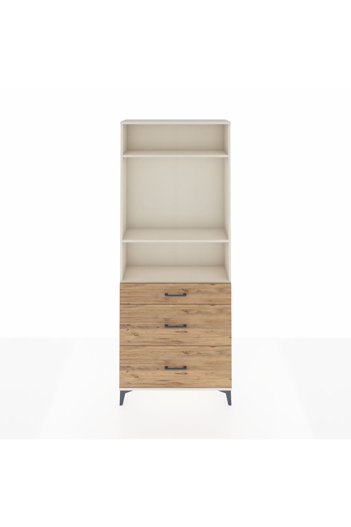 Arges Dolap 3 Raflı 3 Çekmeceli 88x30x221 - S30M105V3A