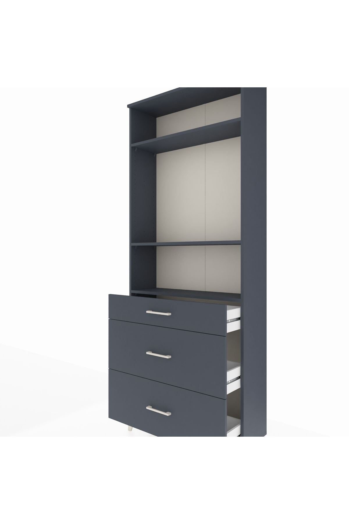 Arges Dolap 3 Raflı 3 Çekmeceli 88x30x221 - S30M105V5A