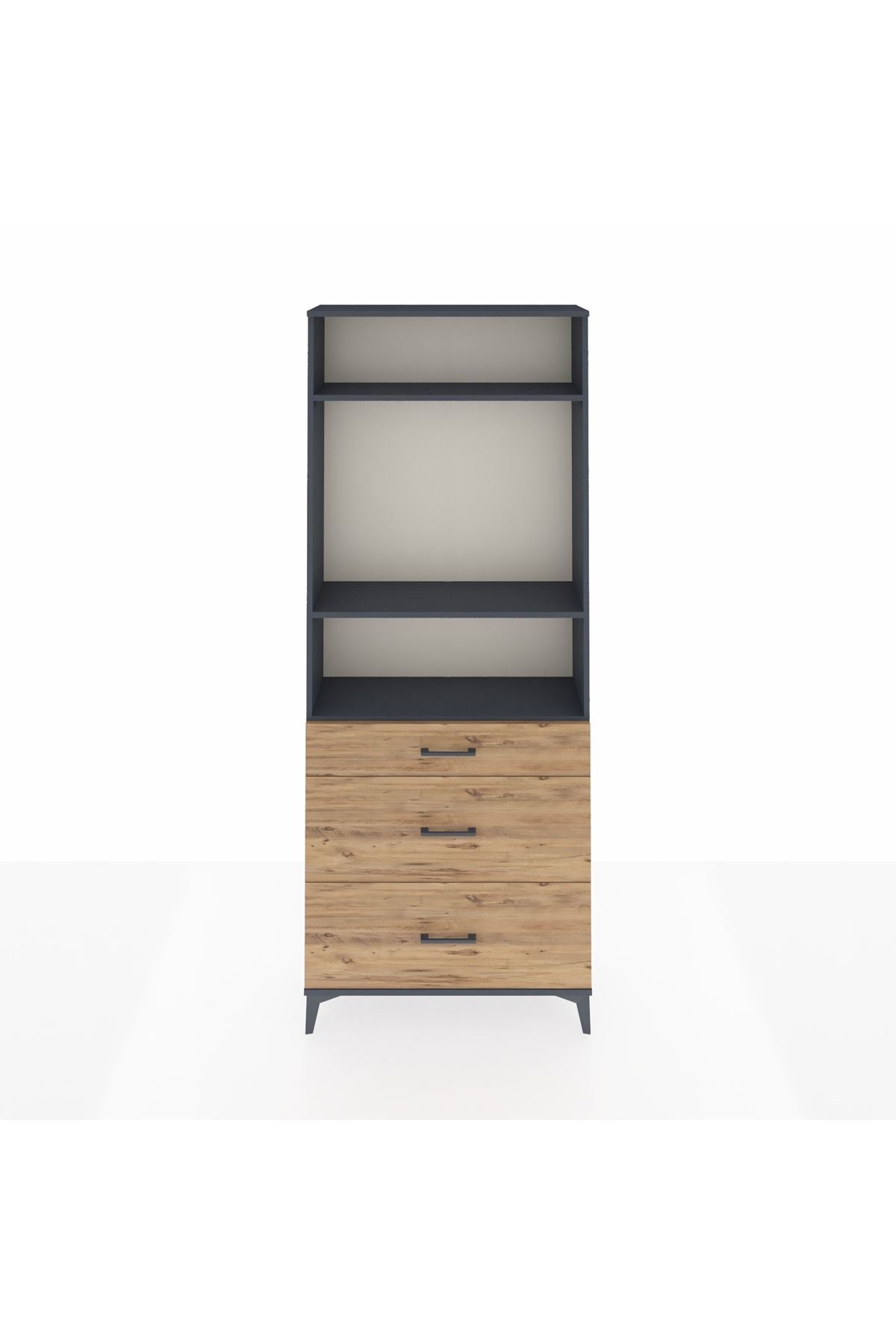 Arges Dolap 3 Raflı 3 Çekmeceli 88x30x221 - S30M105V6A