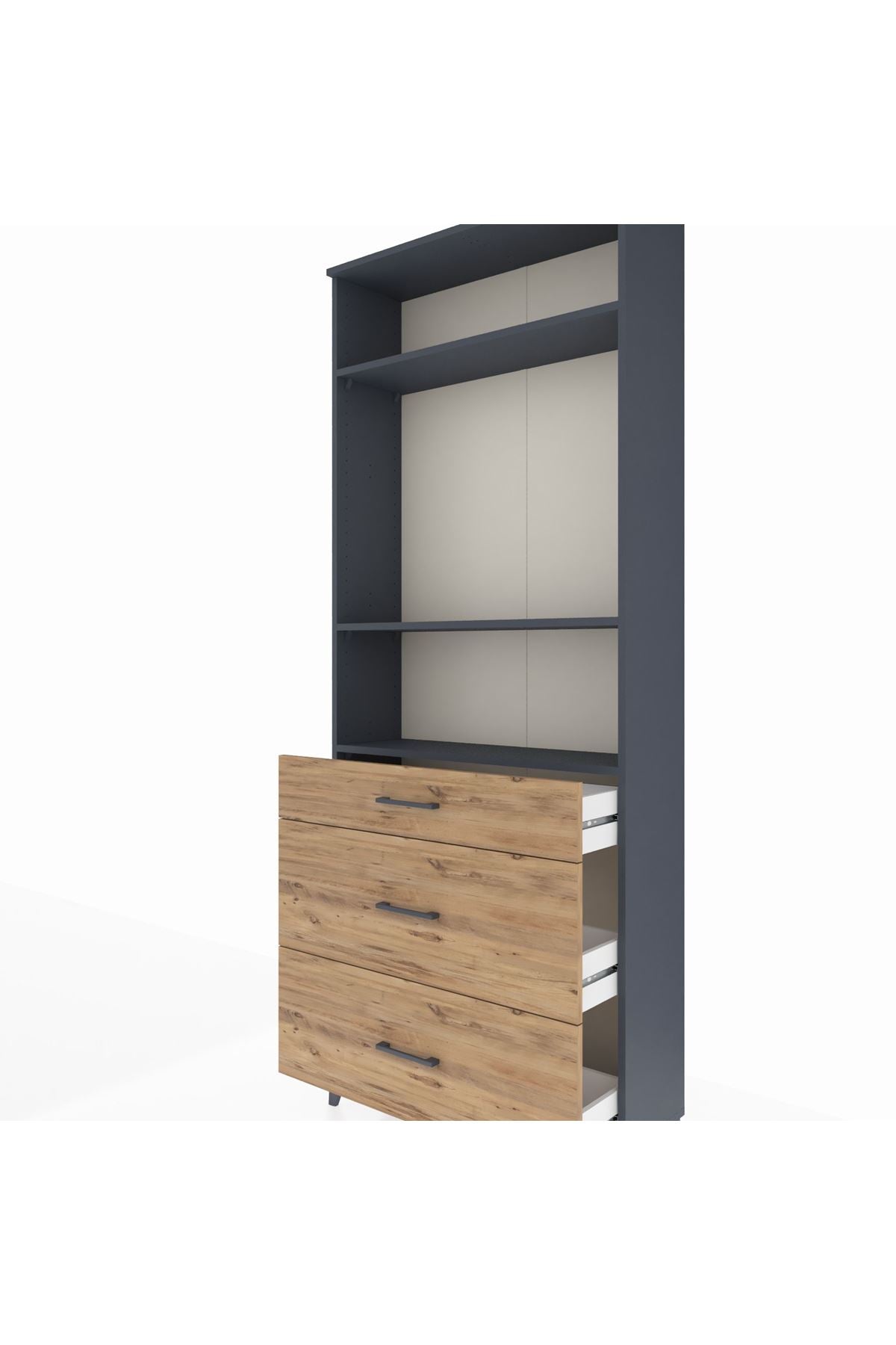 Arges Dolap 3 Raflı 3 Çekmeceli 88x30x221 - S30M105V6A