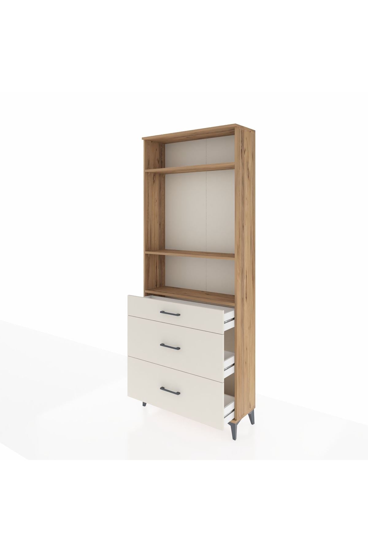 Arges Dolap 3 Raflı 3 Çekmeceli 88x30x221 - S30M105V7A