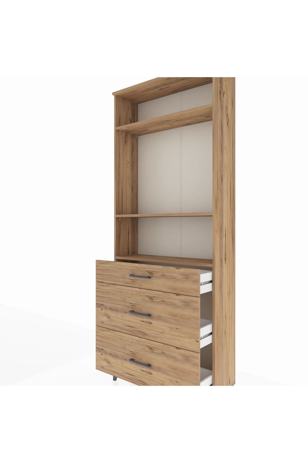 Arges Dolap 3 Raflı 3 Çekmeceli 88x30x221 - S30M105V9A
