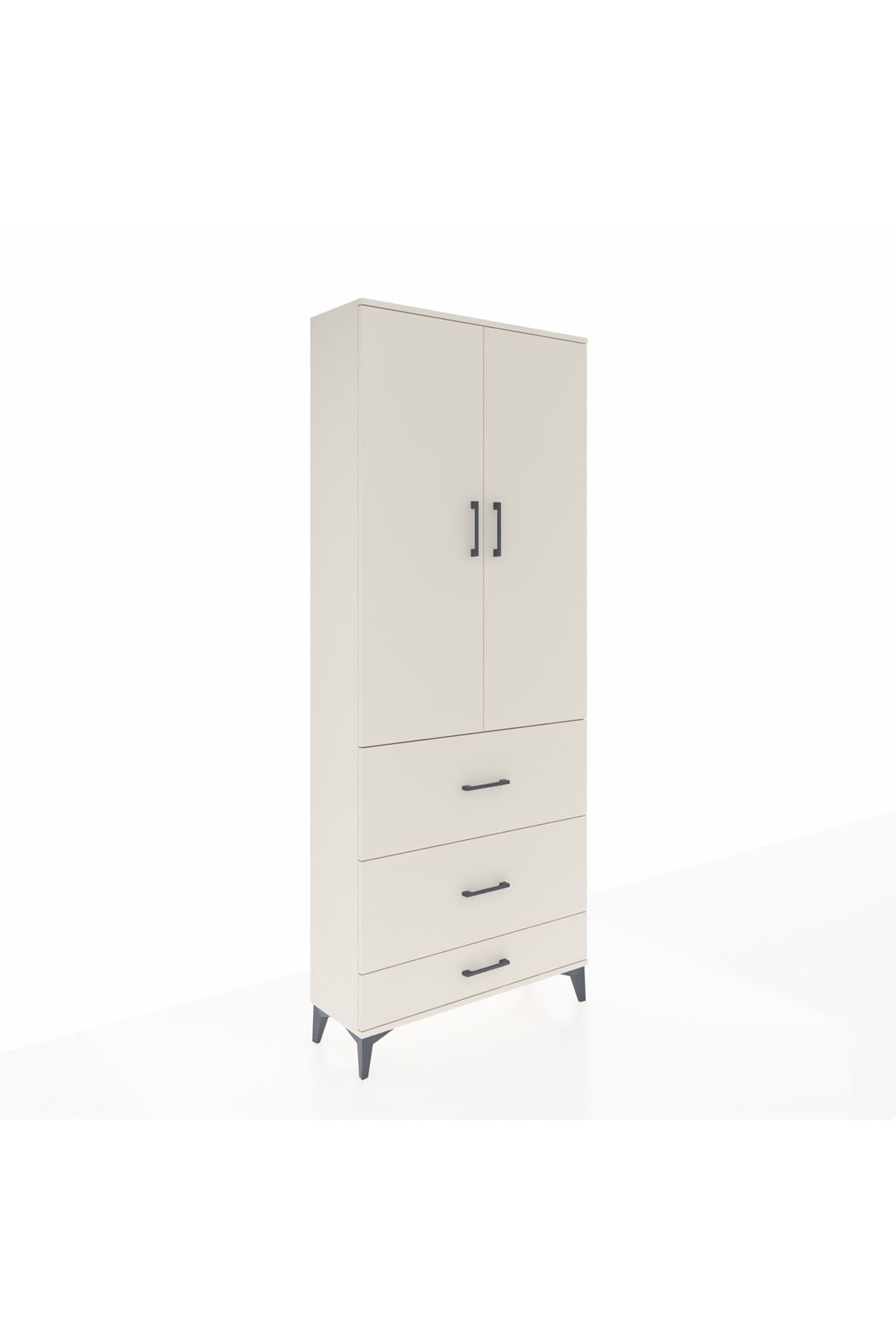 Arges Dolap 2 Raflı 3 Çekmeceli Tek Askılı 88x30x221 - S30M106V1A
