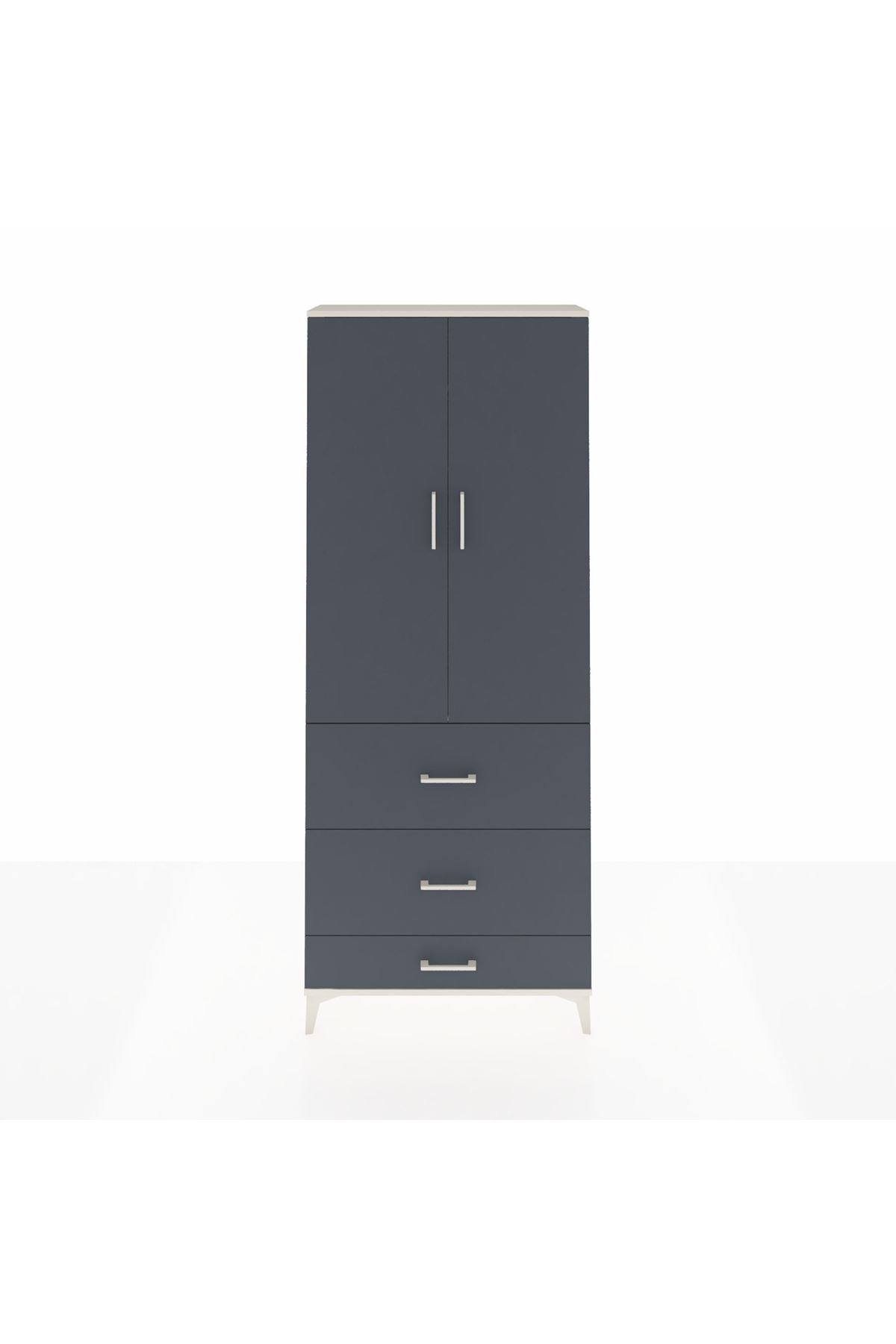 Arges Dolap 2 Raflı 3 Çekmeceli Tek Askılı 88x30x221 - S30M106V2A