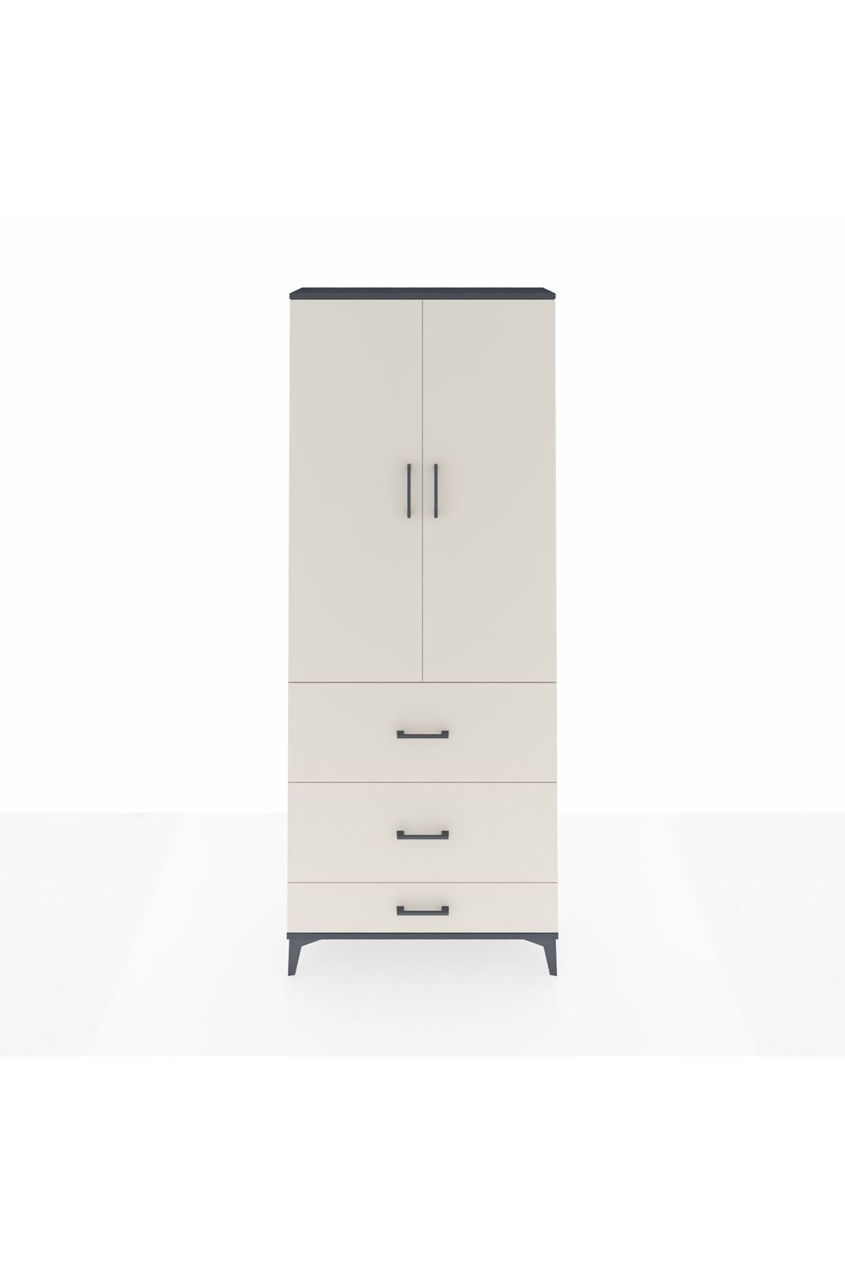 Arges Dolap 2 Raflı 3 Çekmeceli Tek Askılı 88x30x221 - S30M106V4A