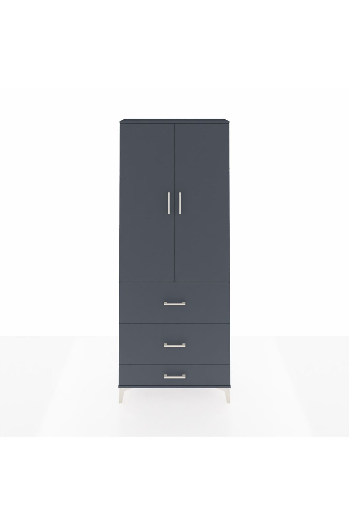 Arges Dolap 2 Raflı 3 Çekmeceli Tek Askılı 88x30x221 - S30M106V5A