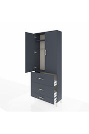 Arges Dolap 2 Raflı 3 Çekmeceli Tek Askılı 88x30x221 - S30M106V5A