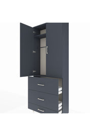Arges Dolap 2 Raflı 3 Çekmeceli Tek Askılı 88x30x221 - S30M106V5A