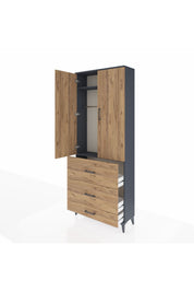 Arges Dolap 2 Raflı 3 Çekmeceli Tek Askılı 88x30x221 - S30M106V6A