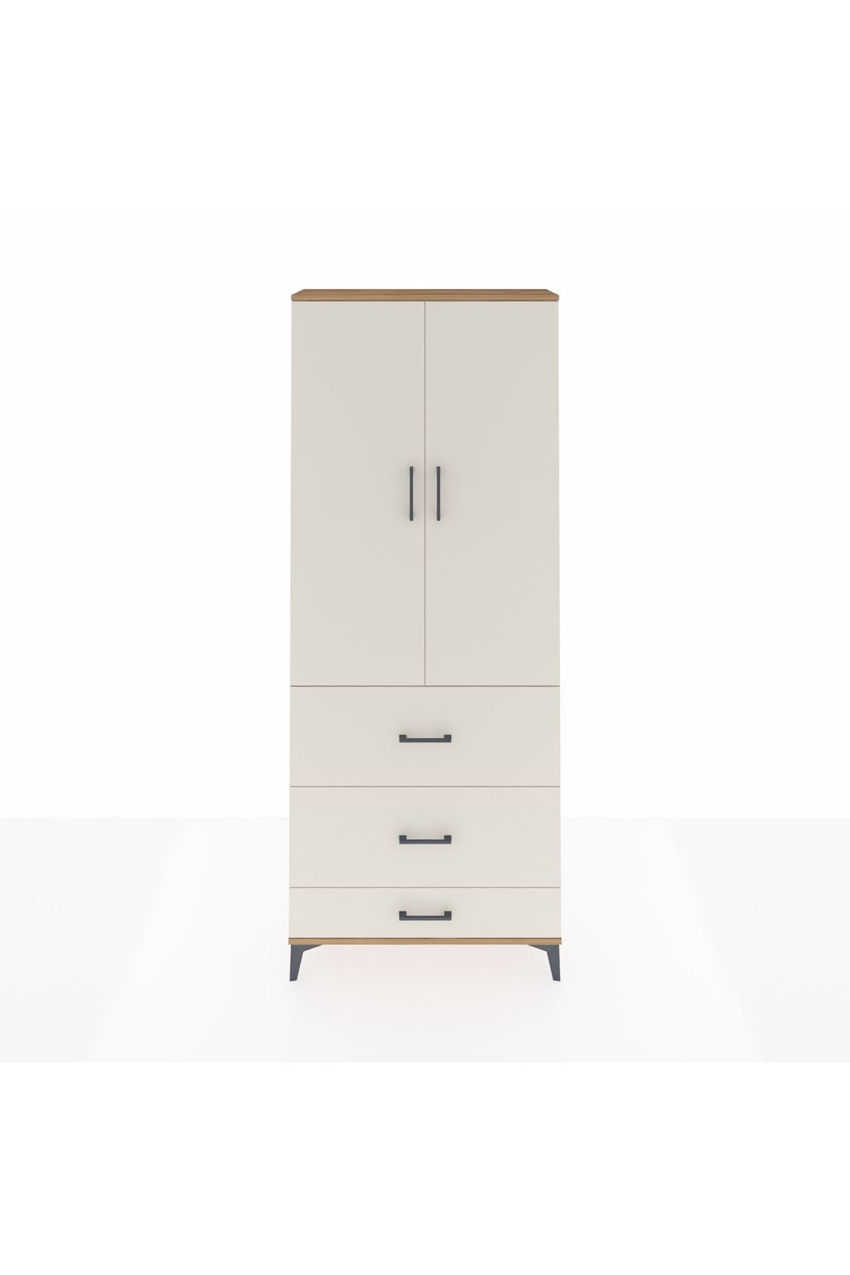 Arges Dolap 2 Raflı 3 Çekmeceli Tek Askılı 88x30x221 - S30M106V7A
