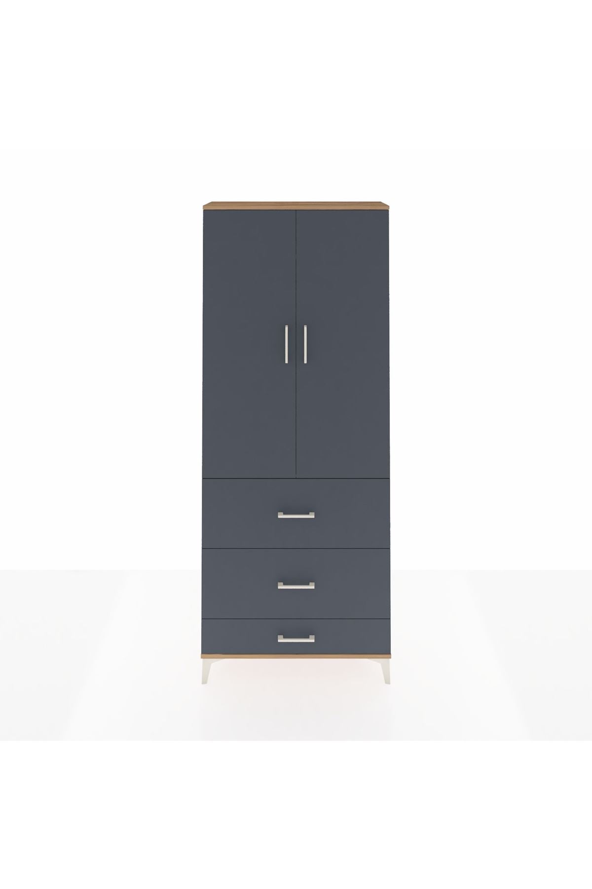 Arges Dolap 2 Raflı 3 Çekmeceli Tek Askılı 88x30x221 - S30M106V8A