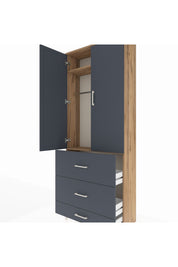Arges Dolap 2 Raflı 3 Çekmeceli Tek Askılı 88x30x221 - S30M106V8A