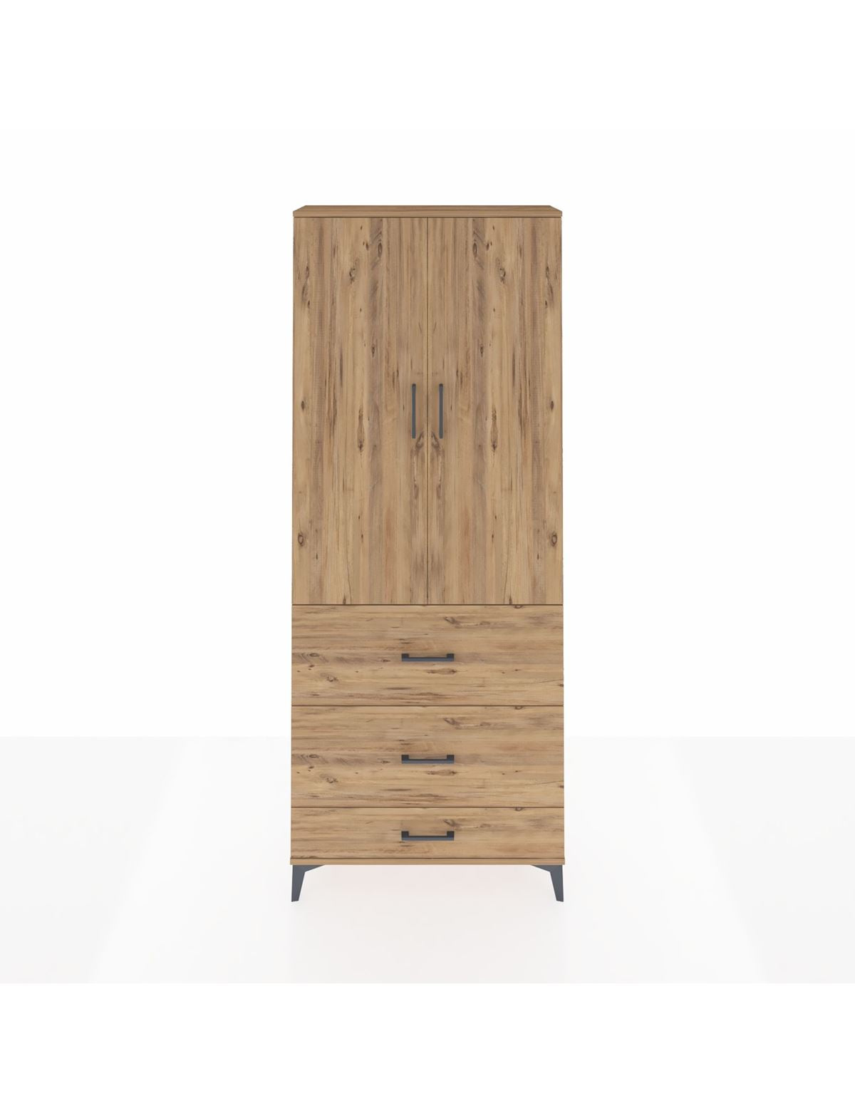 Arges Dolap 2 Raflı 3 Çekmeceli Tek Askılı 88x30x221 - S30M106V9A